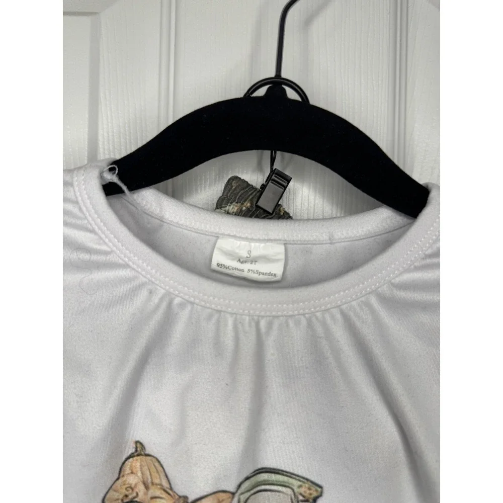 Toddler Girls Pumpkin Patch Truck Bell Bottom Outfit Set 2T White Green Brown